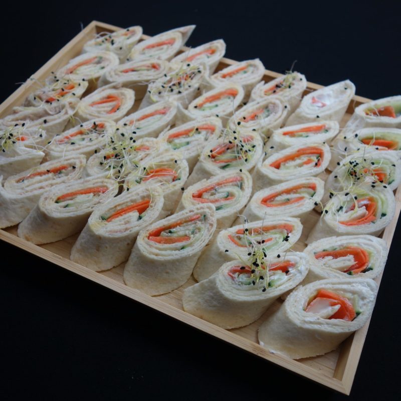 Plateau de 20 wraps crudités, fromage frais au curry