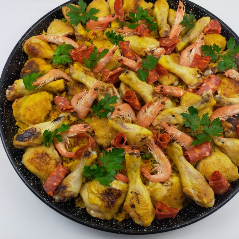 Paella Royale, gambas / Saint-Jacques (la part)