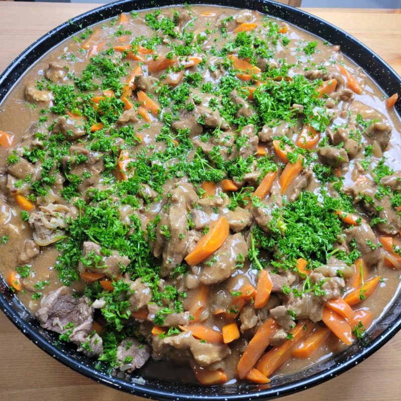 Sauté de veau au miel, gingembre (la part)
