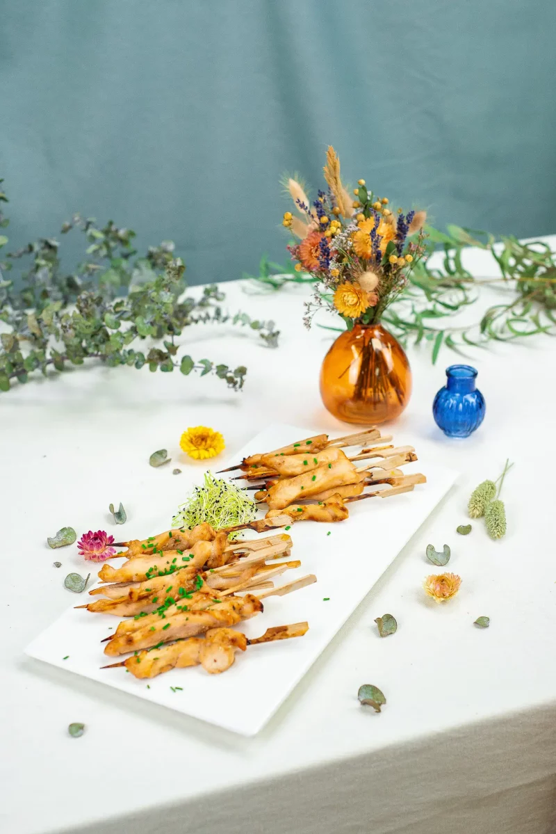 Plateau de 20 brochettes de volaille au Yakitori (chaud)