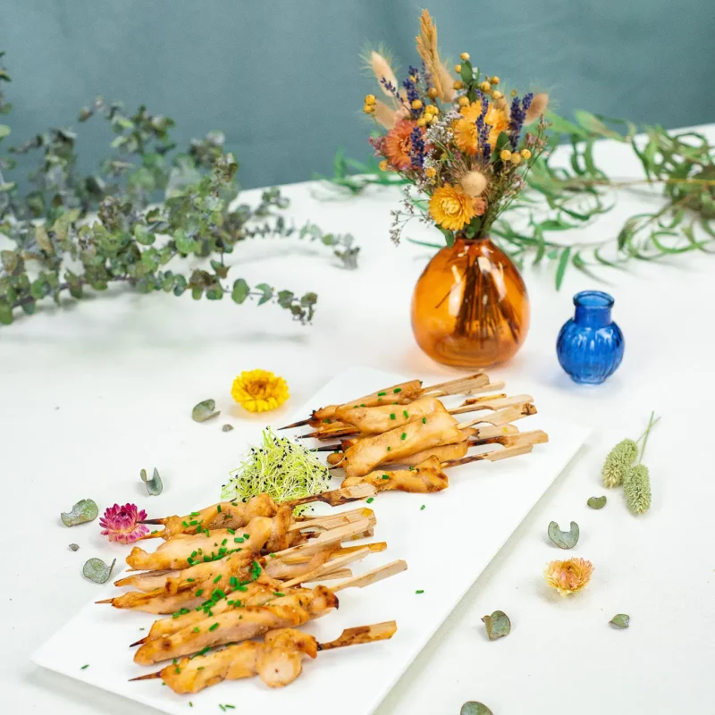 Plateau de 20 brochettes de volaille au Yakitori (chaud)