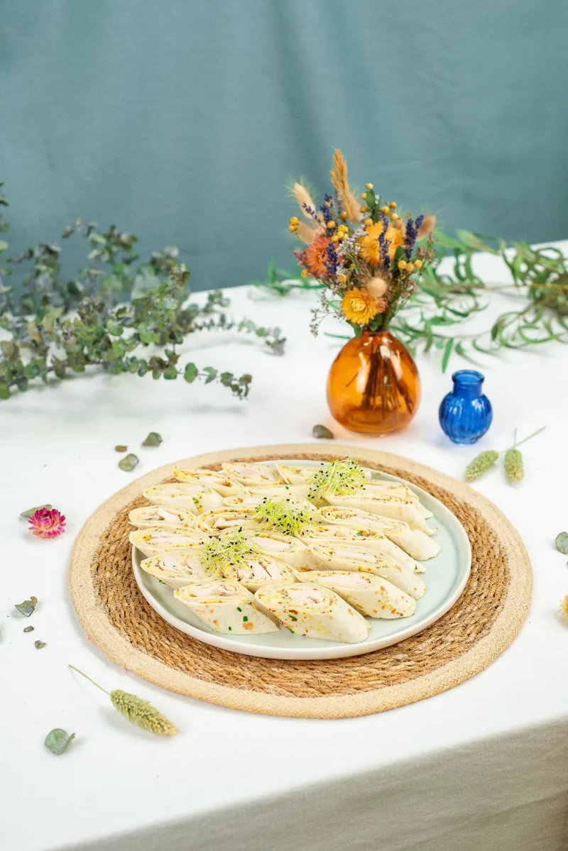 Plateau de 20 wraps crudités, fromage frais au curry